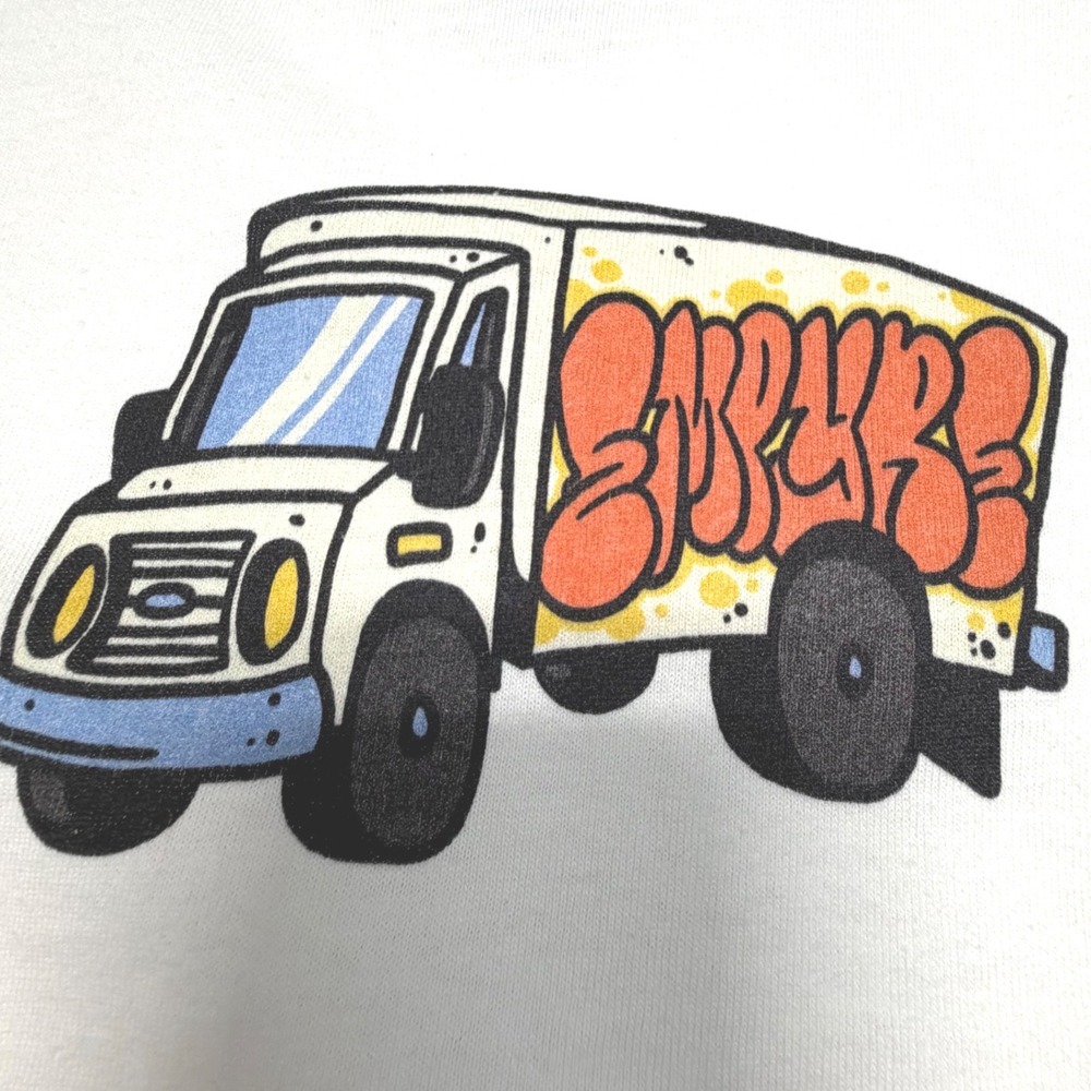 Empyre Graffiti Truck Long Sleeve Shirt | White Skate Graphic Tee | Size S‎